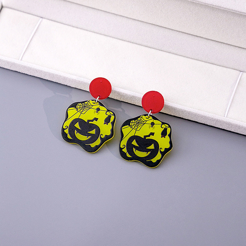 Women's Halloween Funny Cartoon Ghost Acrylic Horror Earrings