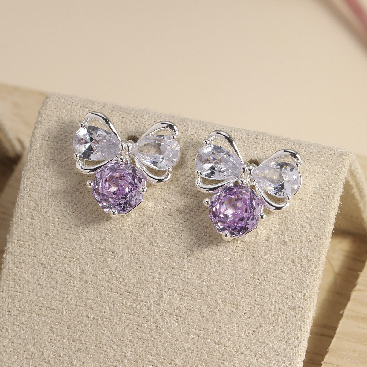 Pearl Colorful Zircon Female Fresh Temperament Stud Earrings