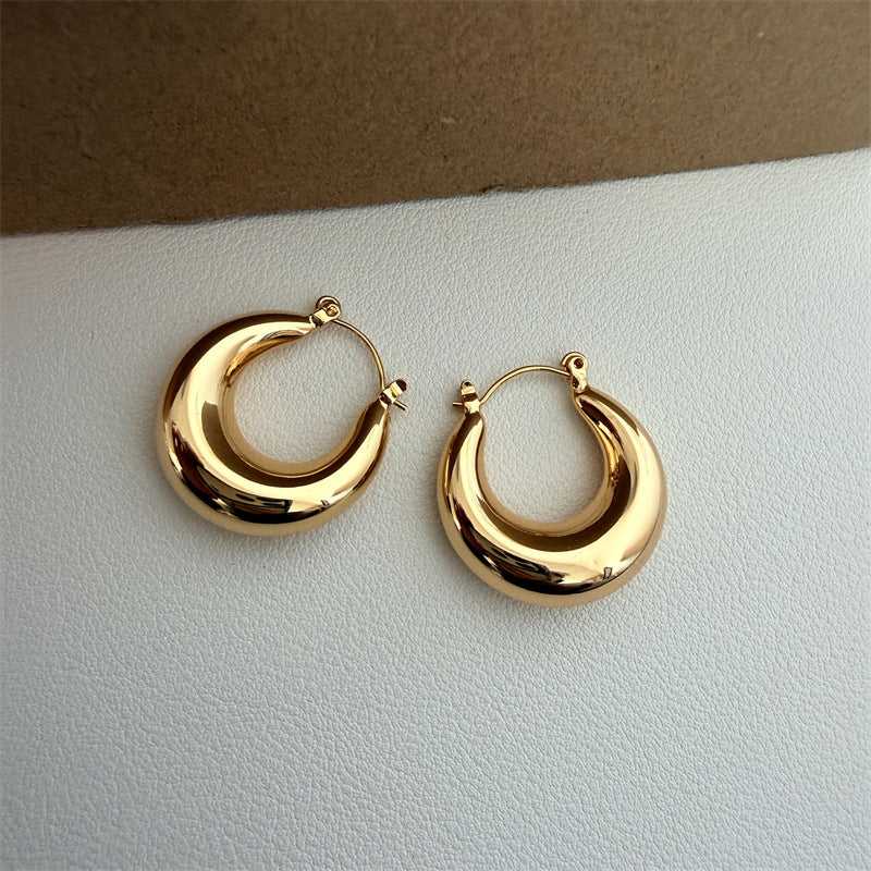 Simple Metal Circle Clip Niche Unique Design Minimalist Graceful Ear Buckle
