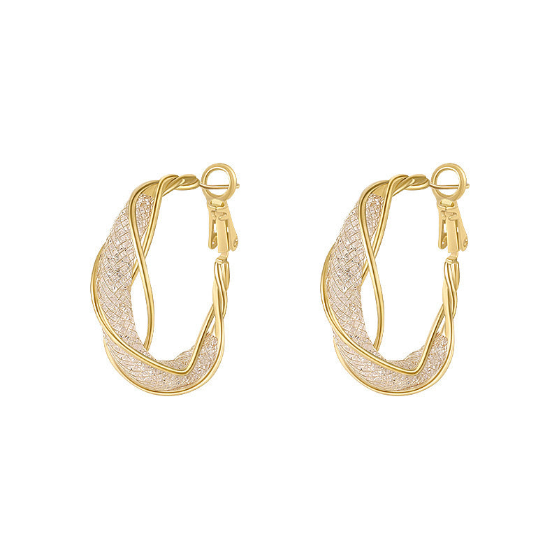 Women's Simple Hollow Mesh Twisted For Design Earrings