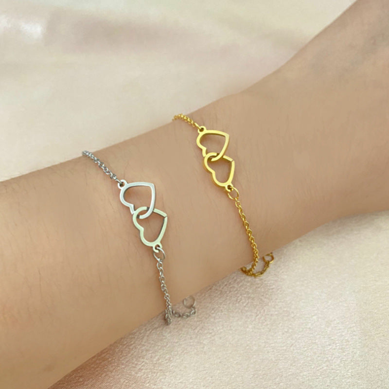 Personality Heart-to-heart Pendant Simple Couple Love Bracelets