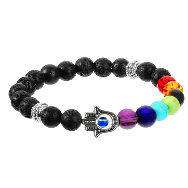 Devil Eye Fatima Palm Beaded Resin Glaze Blue Eyes Bracelets