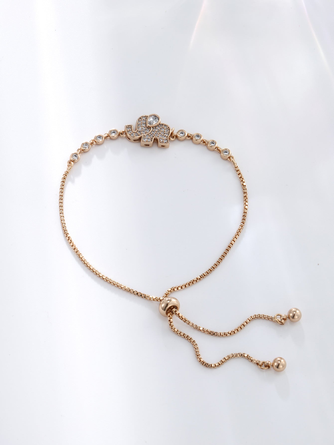 Cute Little Elephant Stretch Box Chain High Sense Niche Bracelets