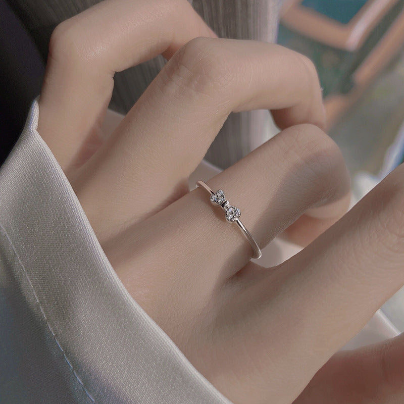 Fresh Sweet Simple Light Luxury Design Princess Style Open Ring
