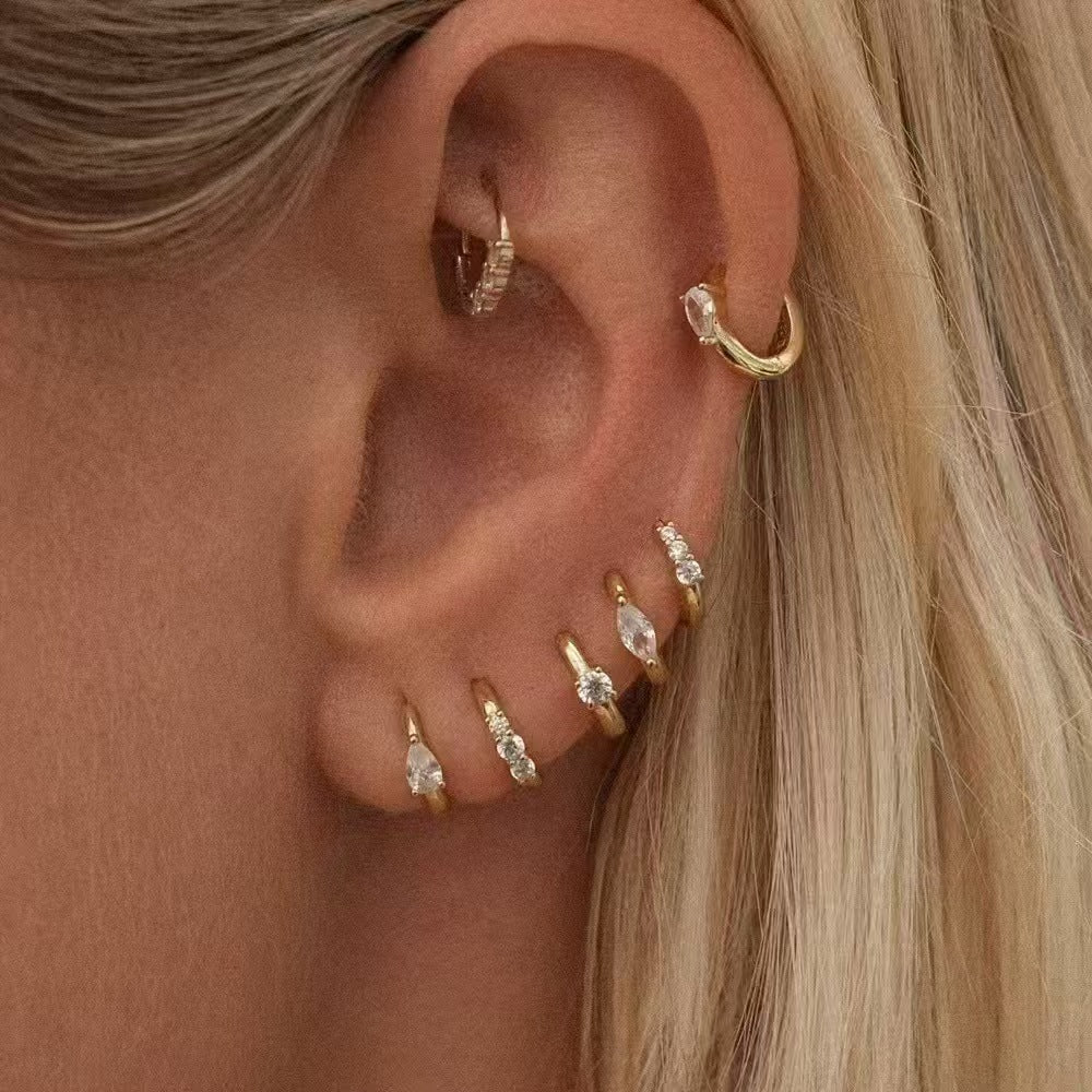 Clip Retro Simple Inlaid Zircon Bone Personalized Unique Rings