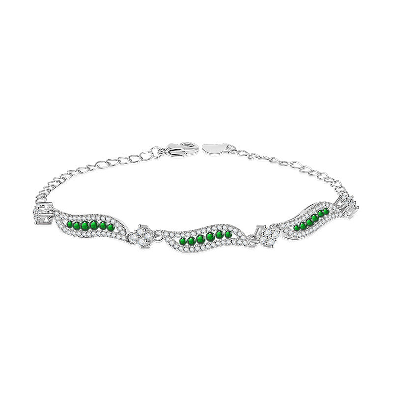 Women's Colored Gems Full Diamond Adjustable Inlaid Bracelets