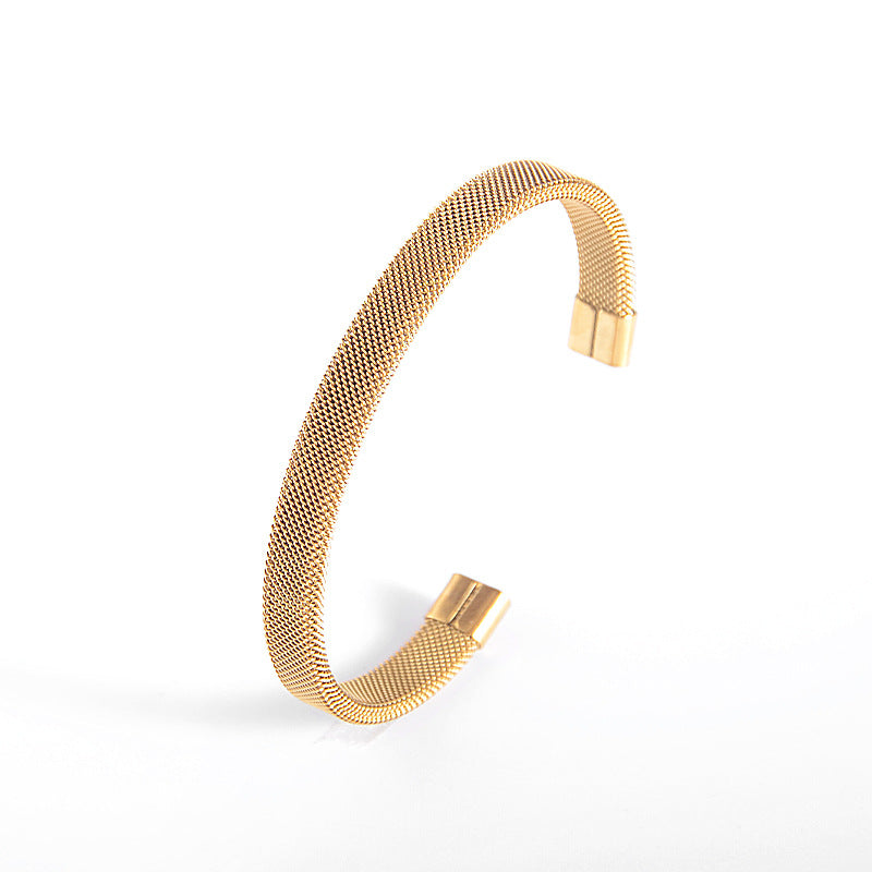 Women's & Men's Fashion Personality Retro Titanium Woven Open Round Bracelets