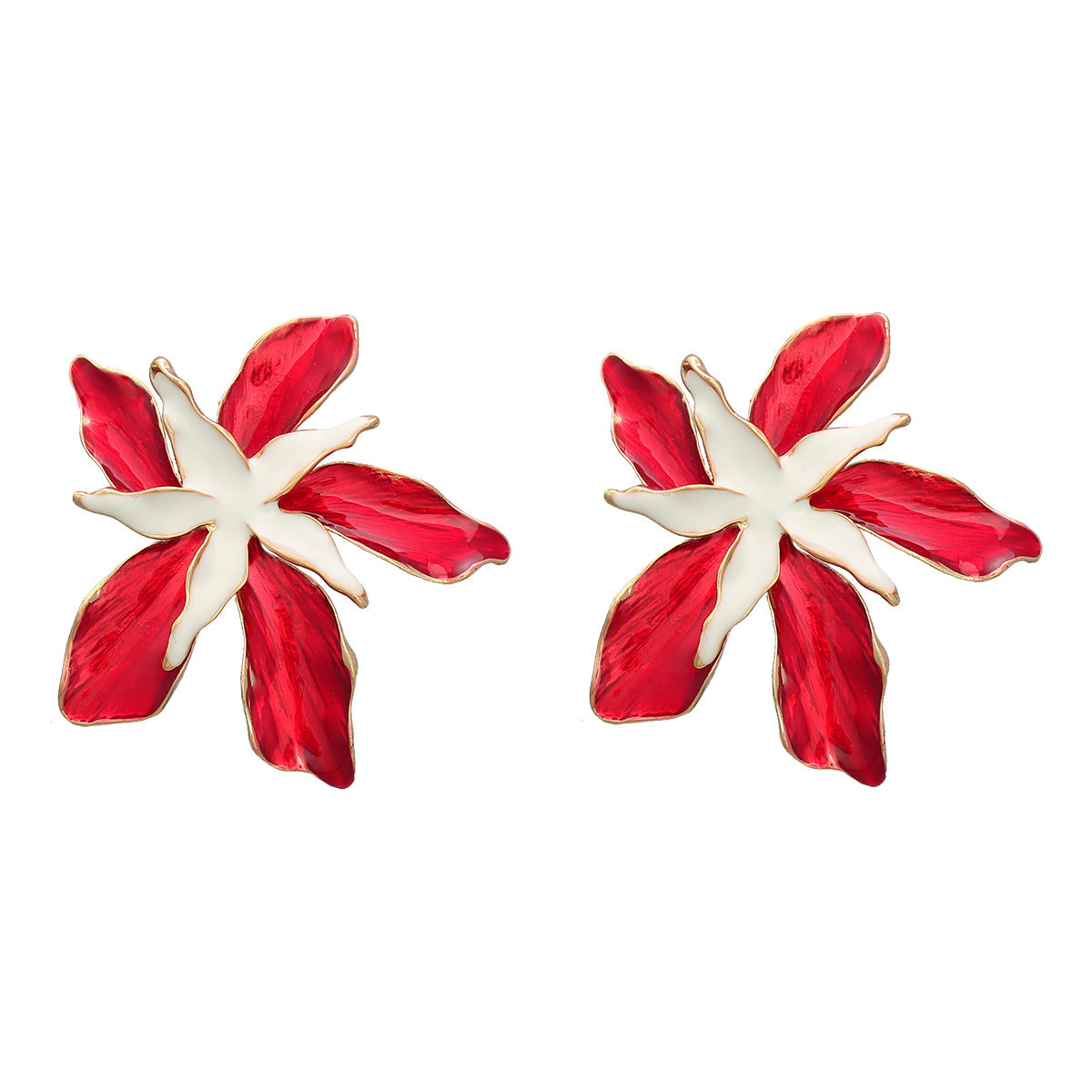 Oil Female Beautiful Flowers Ear Bohemian Earrings