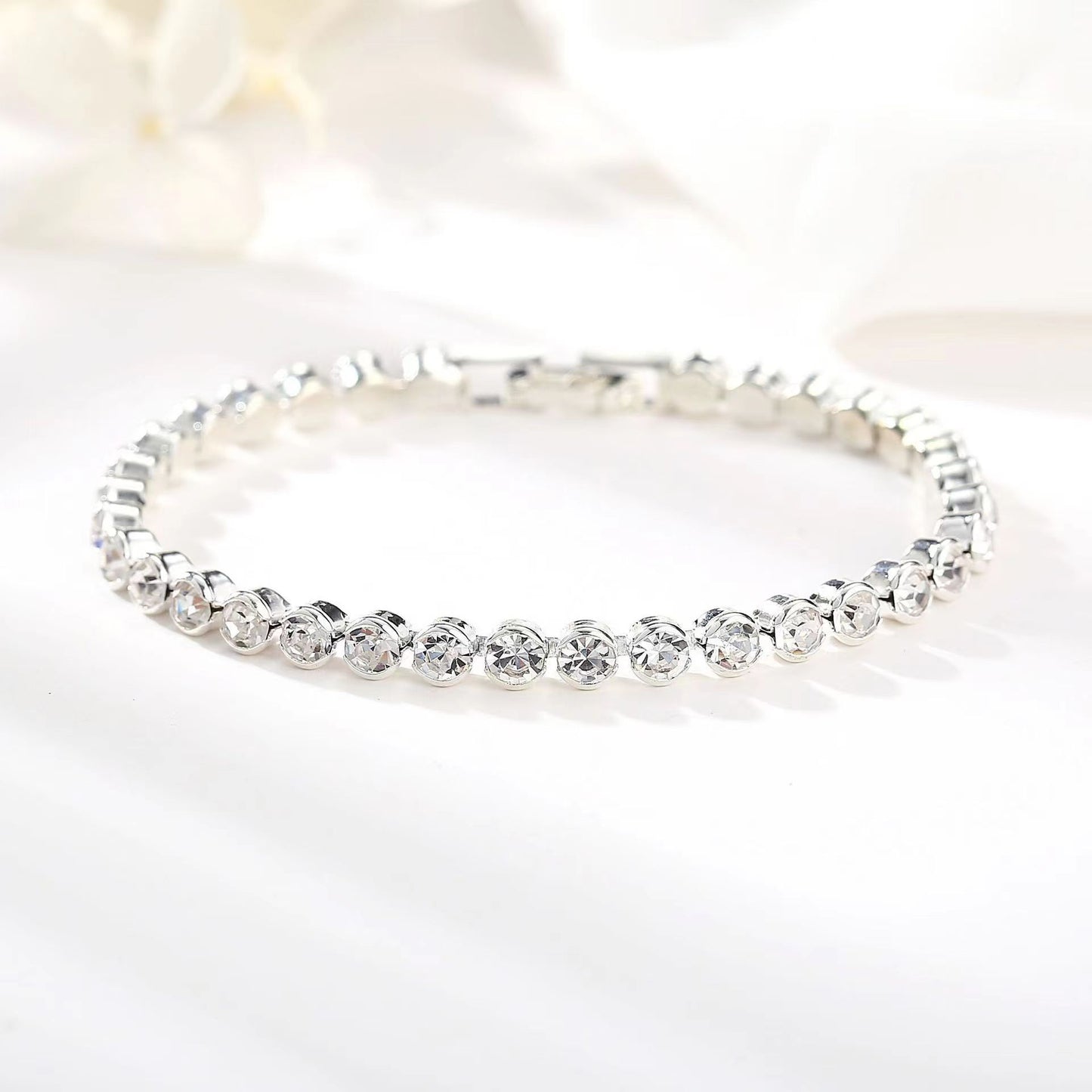 Mode femme cristal autrichien plaqué argent pour Bracelets