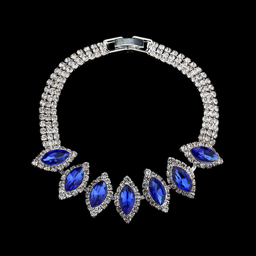 Zircon Water Drop Eardrops Bride Wedding Jewelry Set