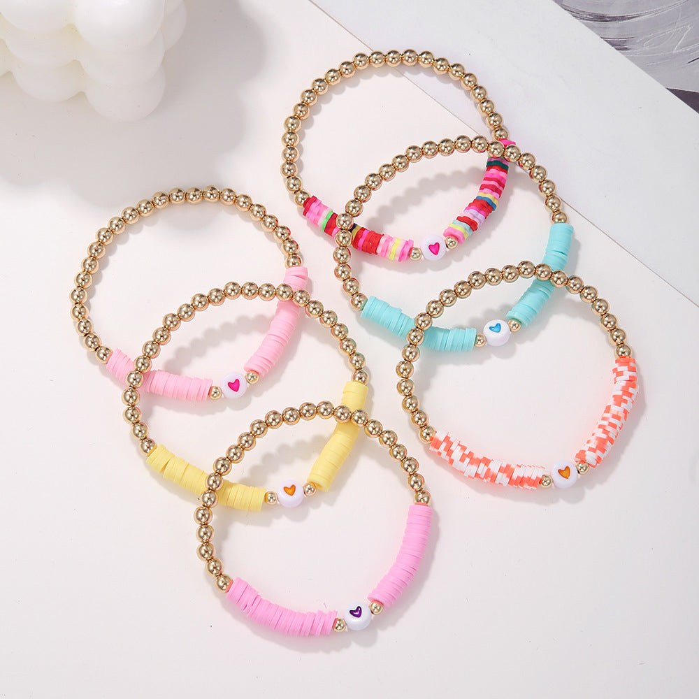 Women's Asian Ethnic Style Set Colorful Polymer Bracelets