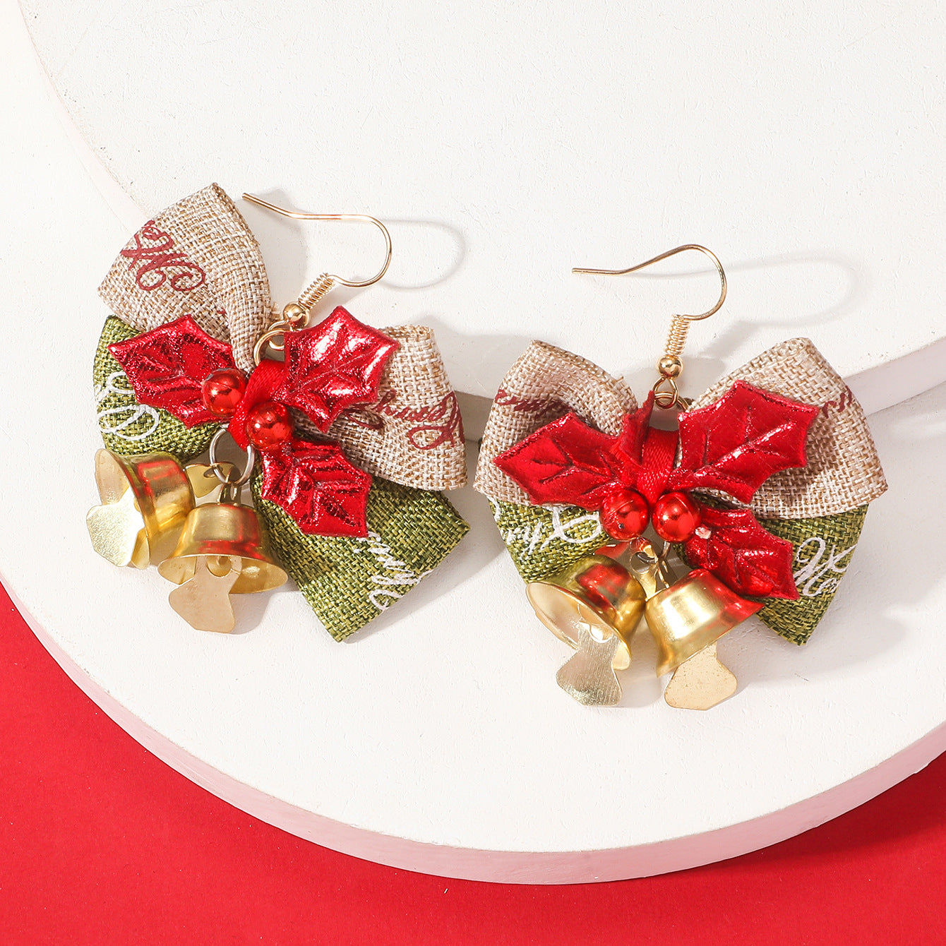 Women's Christmas Sweet Childlike Cute Creative Linen Mini Earrings