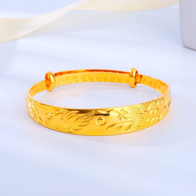 Dragon Phoenix Starry Simulation Golden Smooth Push-pull Bracelet