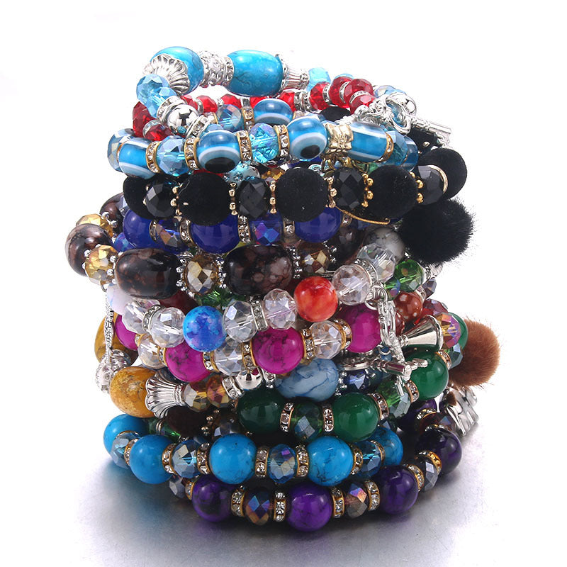 Women's Grid Popular Adjustable Crystal Love Butterfly Bracelets