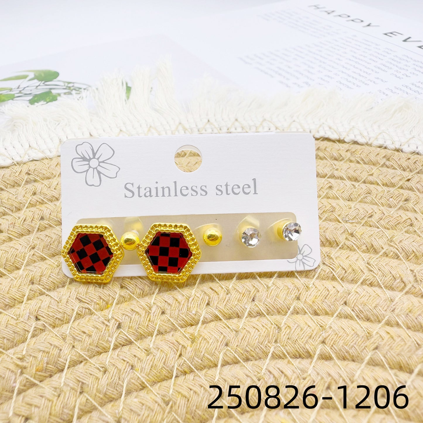 Women's Love Heart High-grade Stainless Steel Diamond Wild Trendy Golden Ear Stud Earrings
