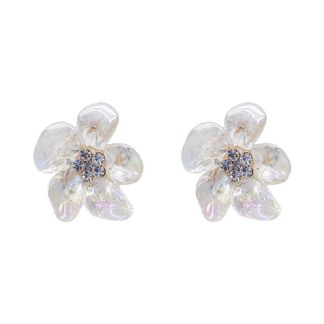 Design Transparent Flower Trendy Sweet High Earrings