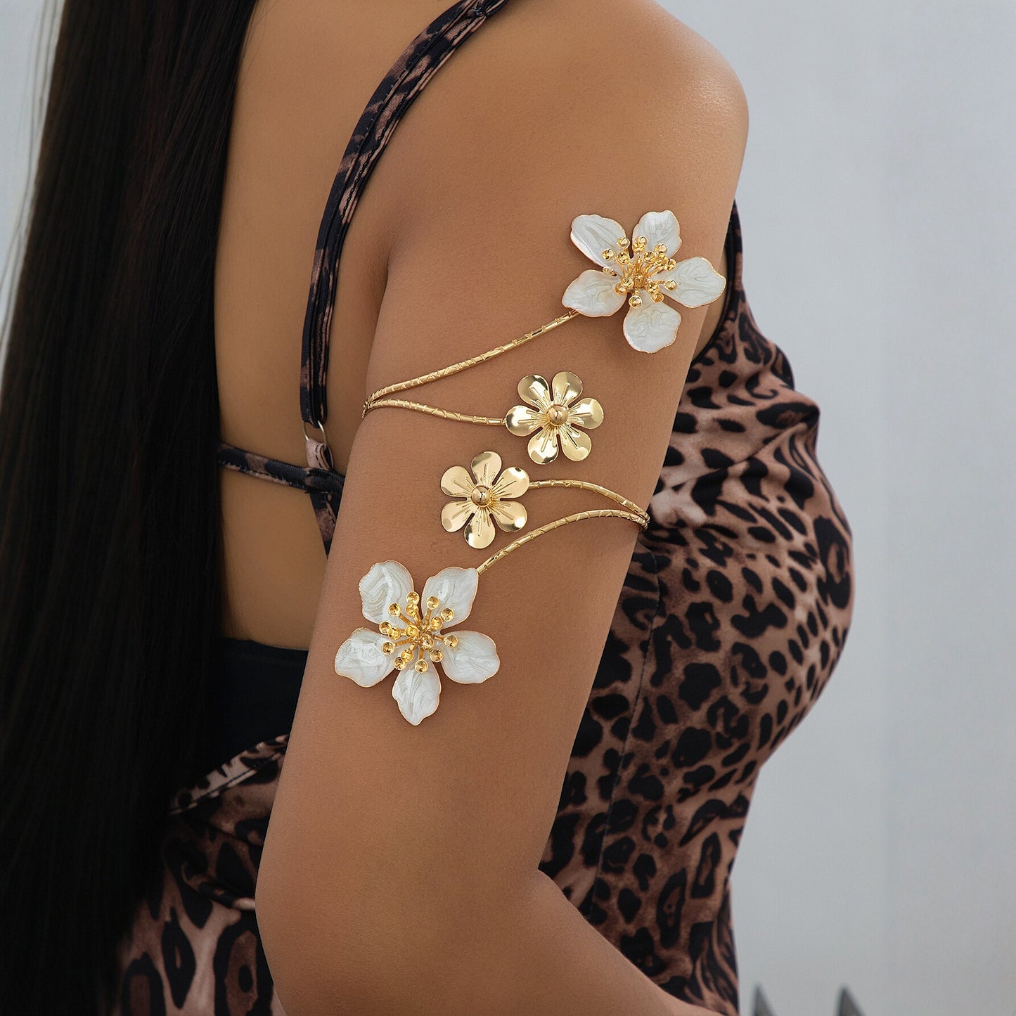 Flowers Armband Metal Opening Fashion Five Petal Flower Bracelet