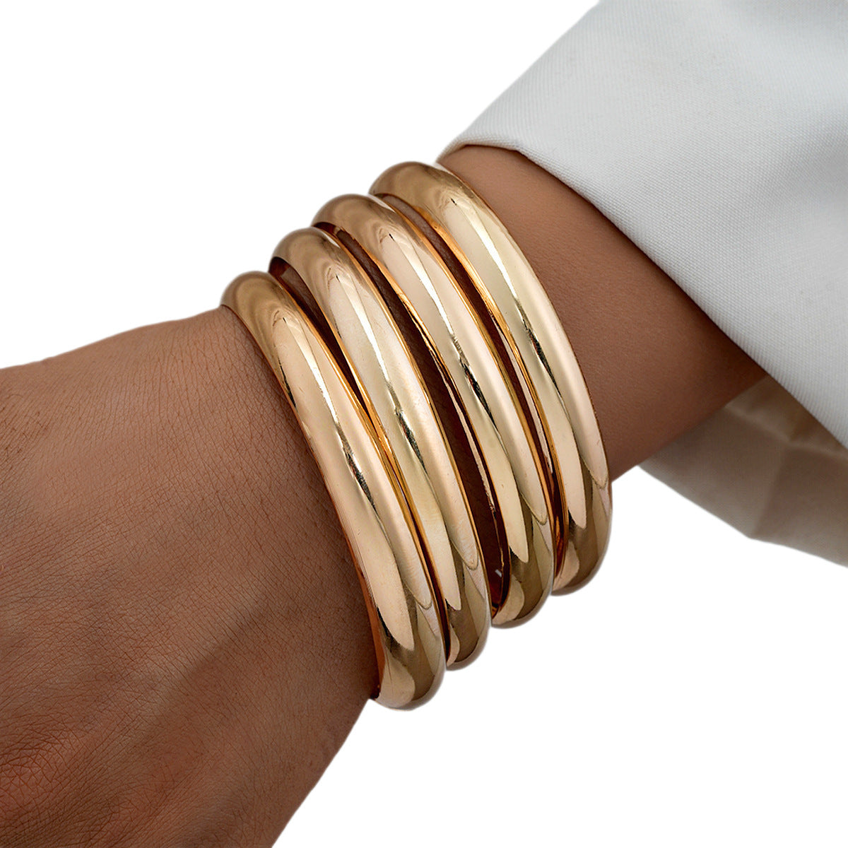 Gold Pigment Medium Small Personalized Wide Twin Fashion Bracelet