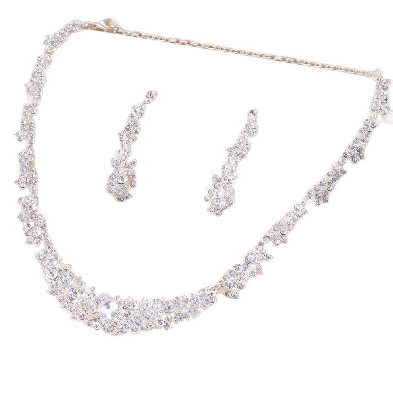 Bridal Alloy Two-piece Suit Crystal Wedding Jewelry Set