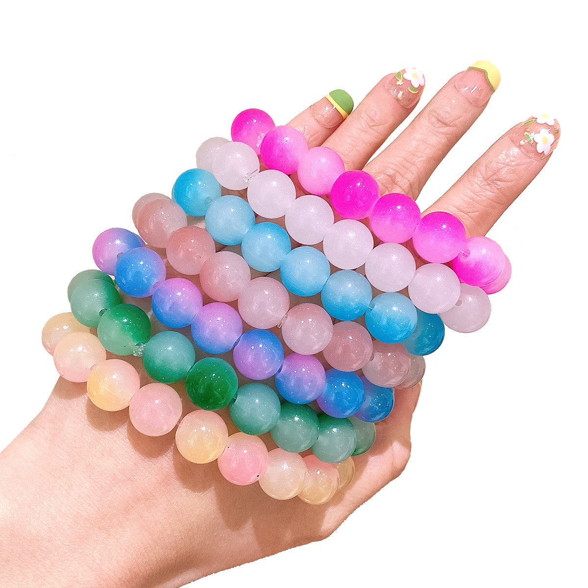 Bracelets de jouets à main de tempérament pliable bicolore glacé