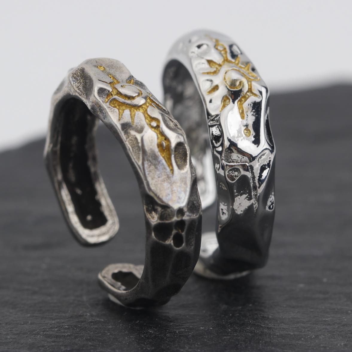 Men's Personality Trendy Cold Style Color Matching Index Finger Fashion Imitation Rings
