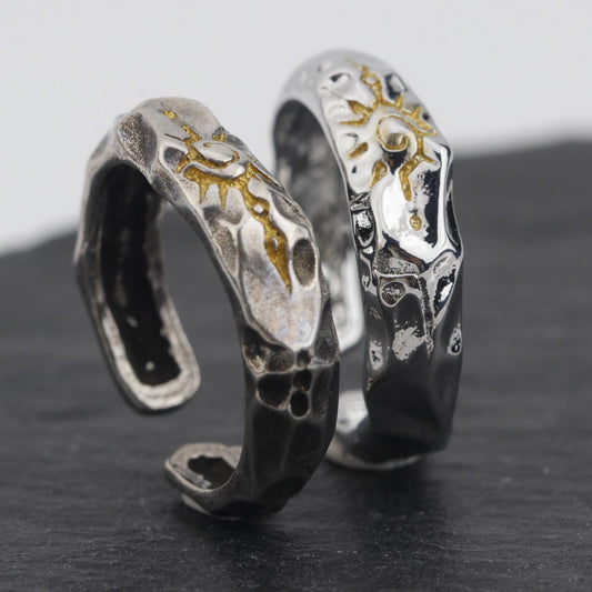 Men's Personality Trendy Cold Style Color Matching Index Finger Fashion Imitation Rings