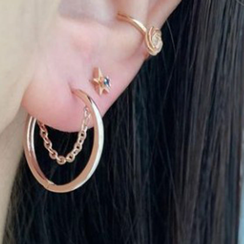 Titanium Steel Gold Plated Can Be Earrings