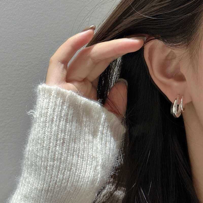 Versatile Shaped Korean Style Design High-grade Geometric Curved Earrings