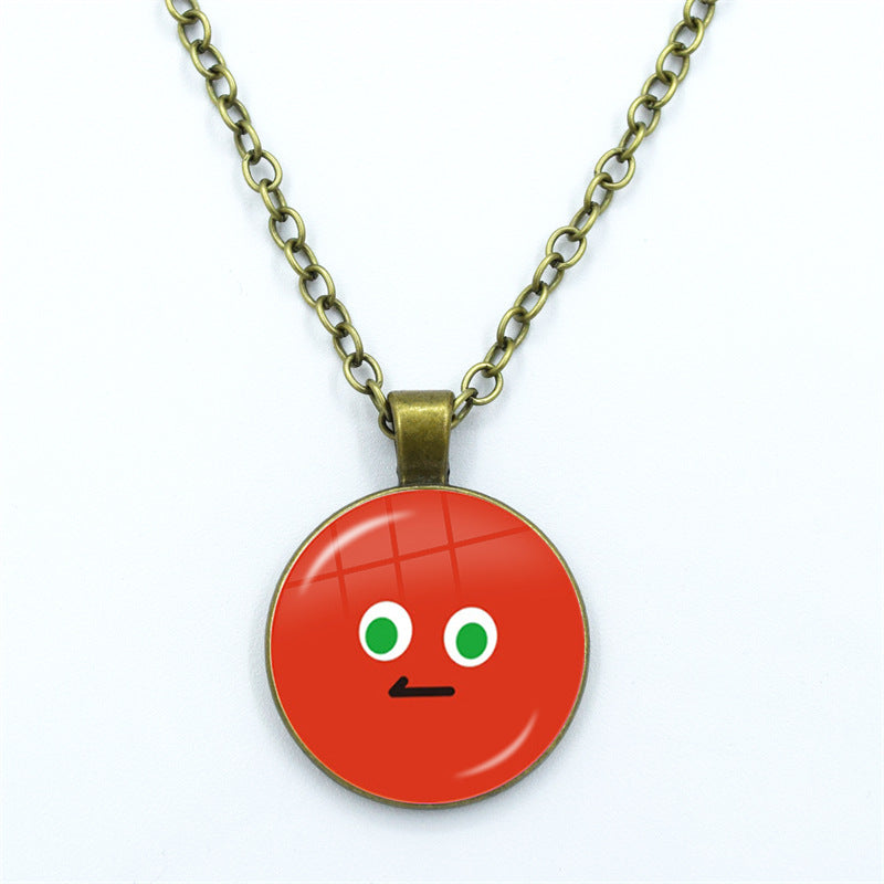 May Day Facial Expression Package Balls Time Gem Cabochon Sweater Necklace