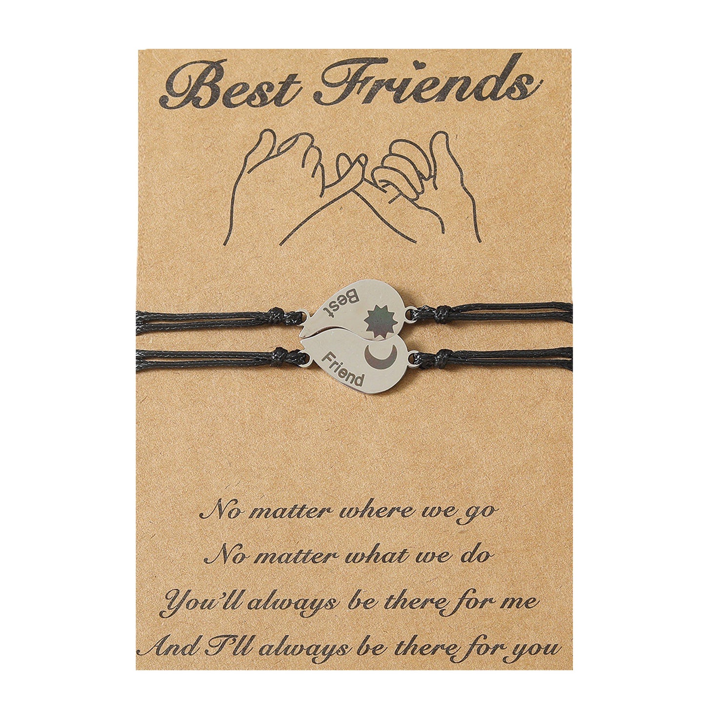 Good Friend Card Stainless Steel Laser Bracelets