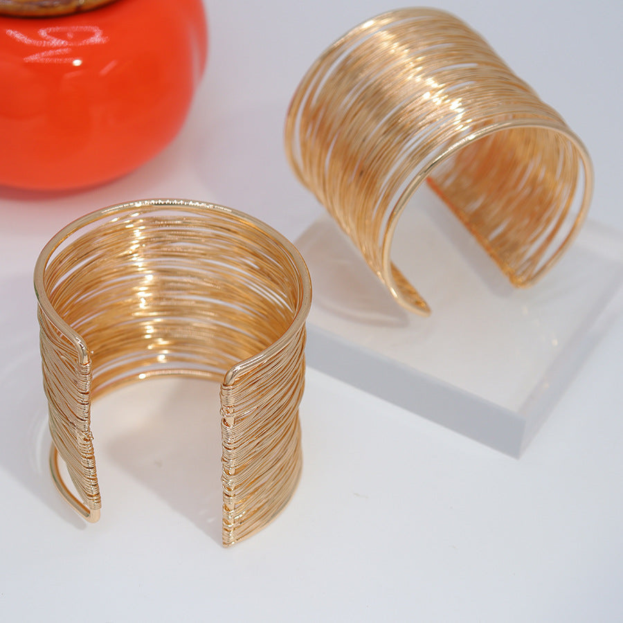 Color Retaining Iron Winding Open-ended Wind Niche Personality Independent Bracelet