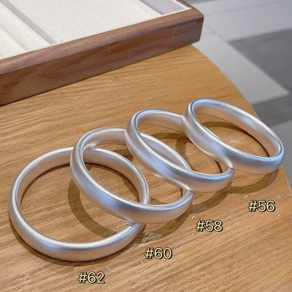 Women's Tire Frosted White Copper Wide Sier Bracelets