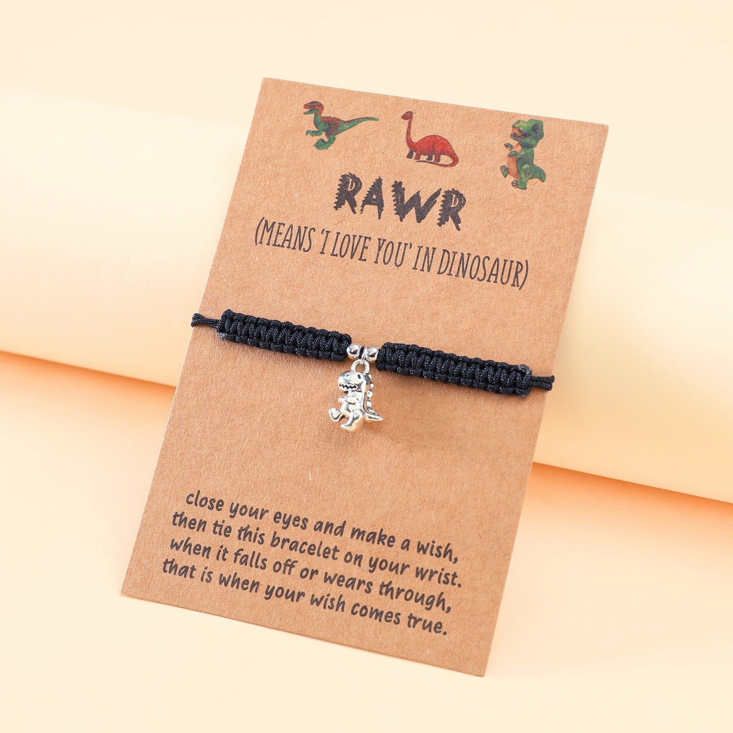 Personality Little Dinosaur Knot Woven Card Bracelets