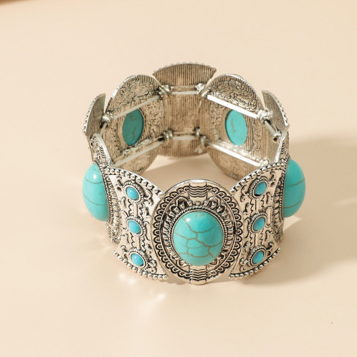 Bohemian Natural Turquoise Stretch Female Retro Bracelets