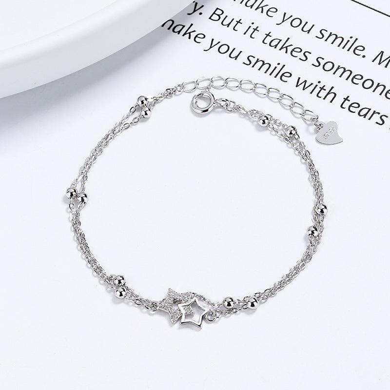 Sterling Silber Damen-Sommer-Armbänder, einzigartiges Design, einfache, vielseitige Armbänder