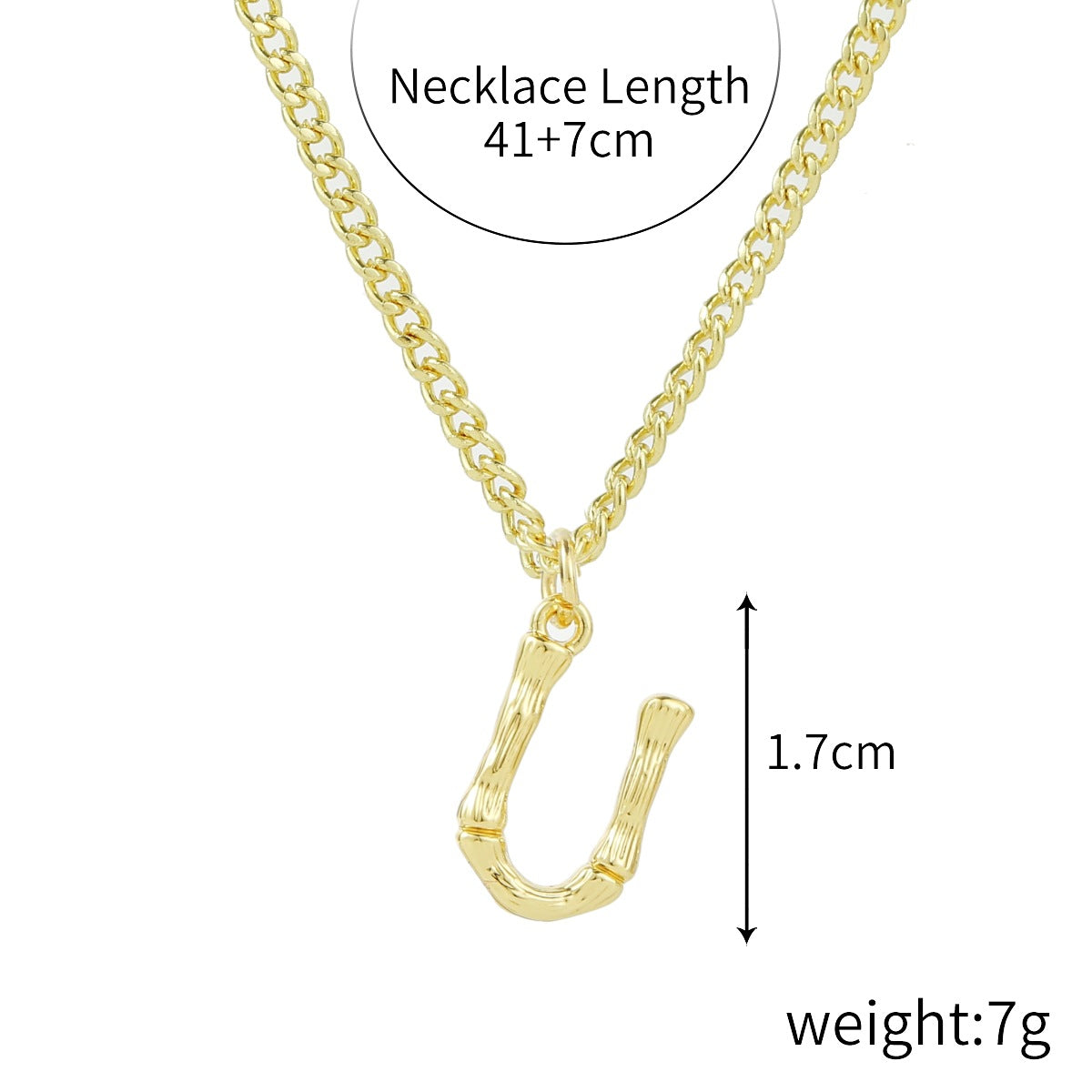 Women's Style Ornament Bamboo Letter Pendant Clavicle Necklaces