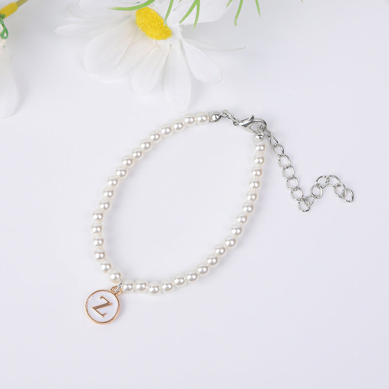 Bracelets femme simple perle anglais votre nom