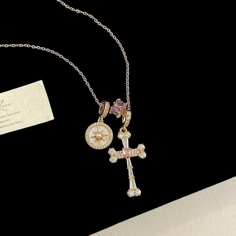 Women's Light Luxury Full Diamond Purple Clavicle Chain Personality Affordable High-grade Necklace
