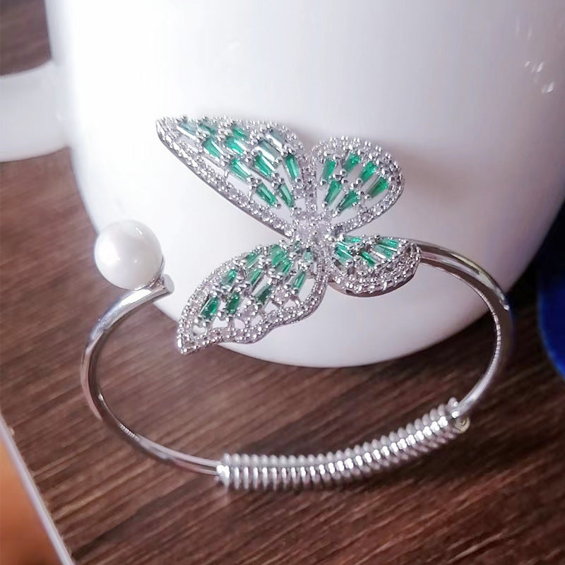 Women's Floral Hollow Glossy Chrysanthemum Fritillary Round Snake-shaped Bracelet