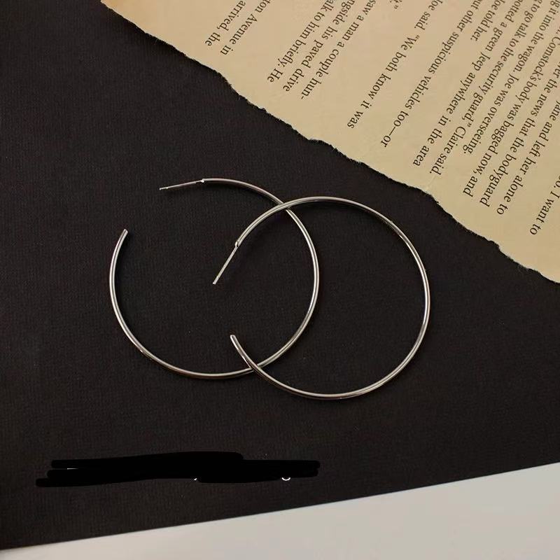 Women's Real Gold Matte Big Circle Mosquito Coil Earrings