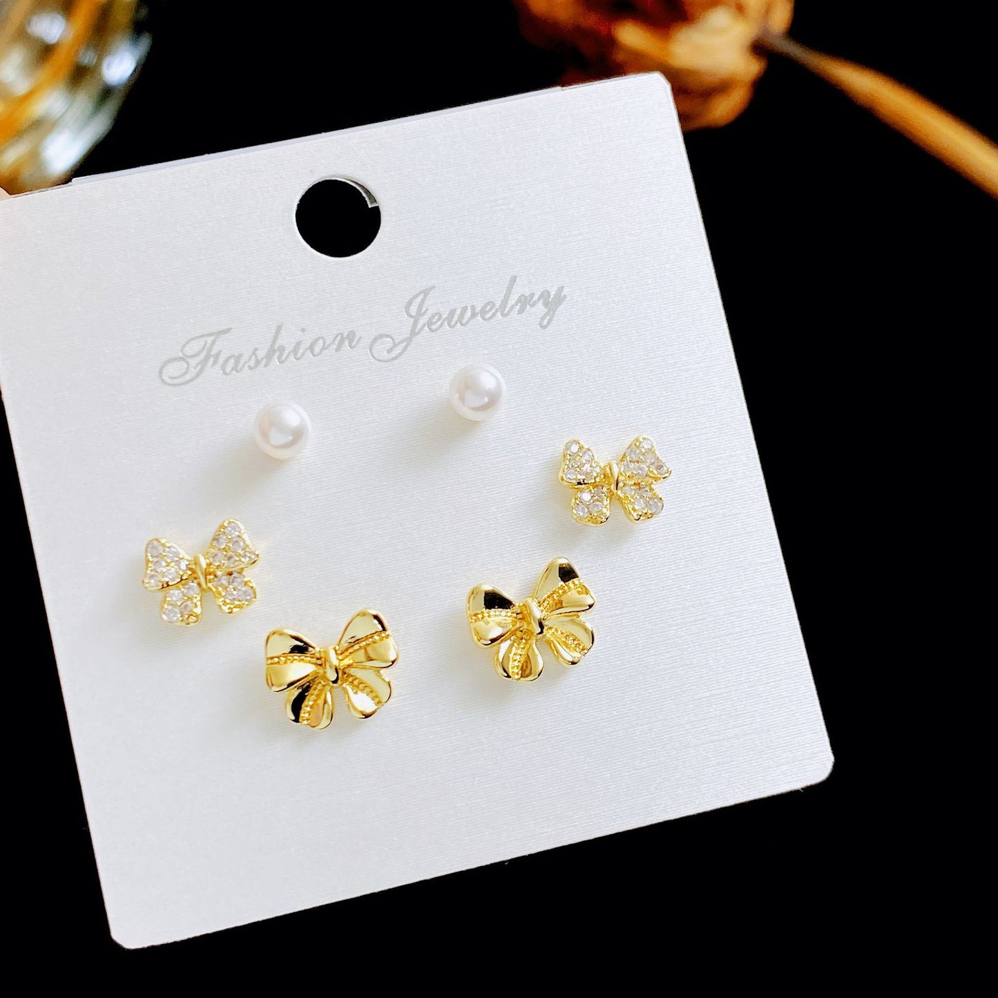 Women's Three Pairs Storage Ear High Sense Earrings