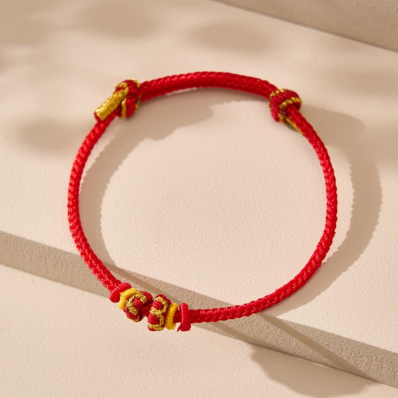 Life Red Rope Beaded Hand Woven Braid Bracelets