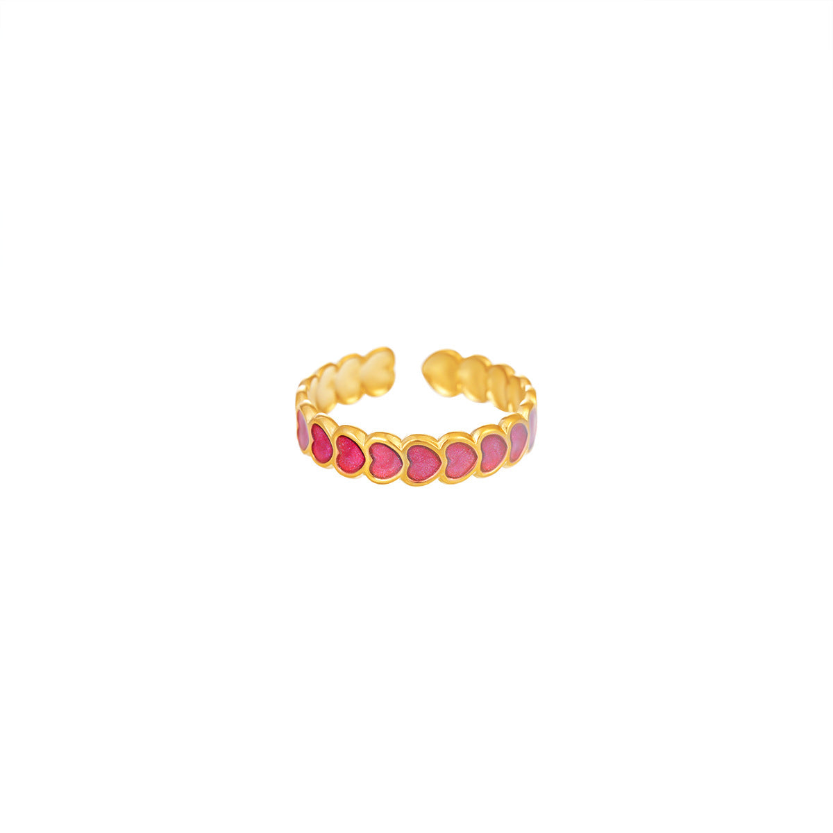 Colorful Flowers Dribble Sst Gold-plated Fashion Rings