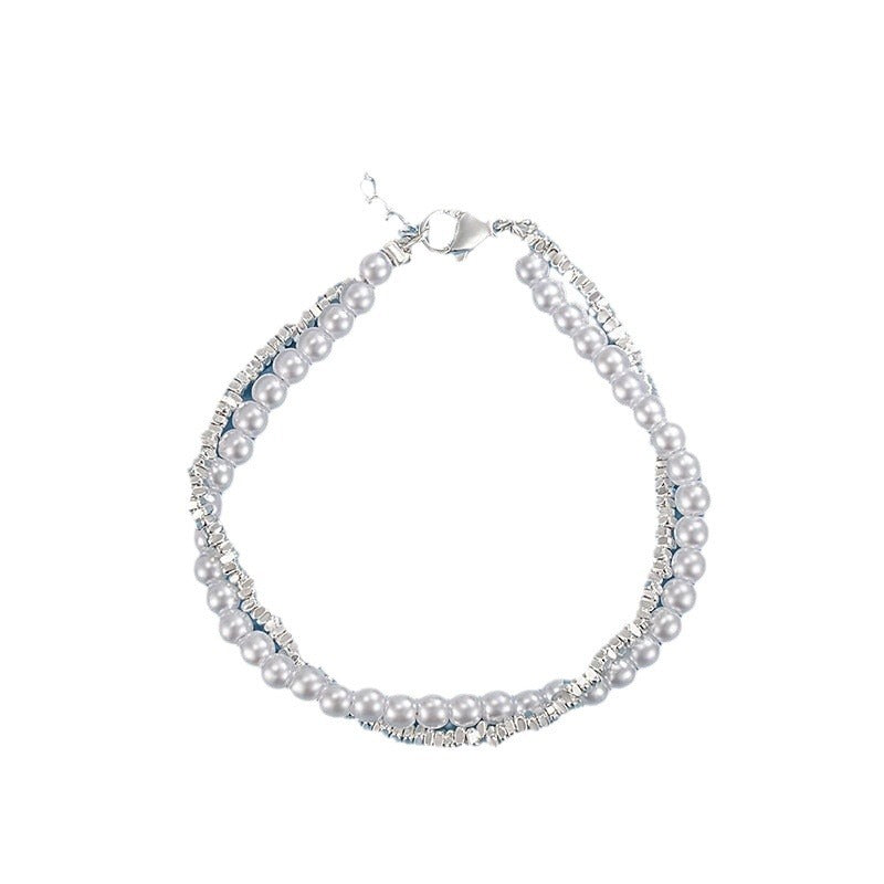 Of Sier Pearl Winding Female Design Fashion High Sense Temperament Bracelets