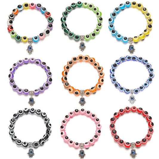 Yeux colorés perles main de Fatima bracelets