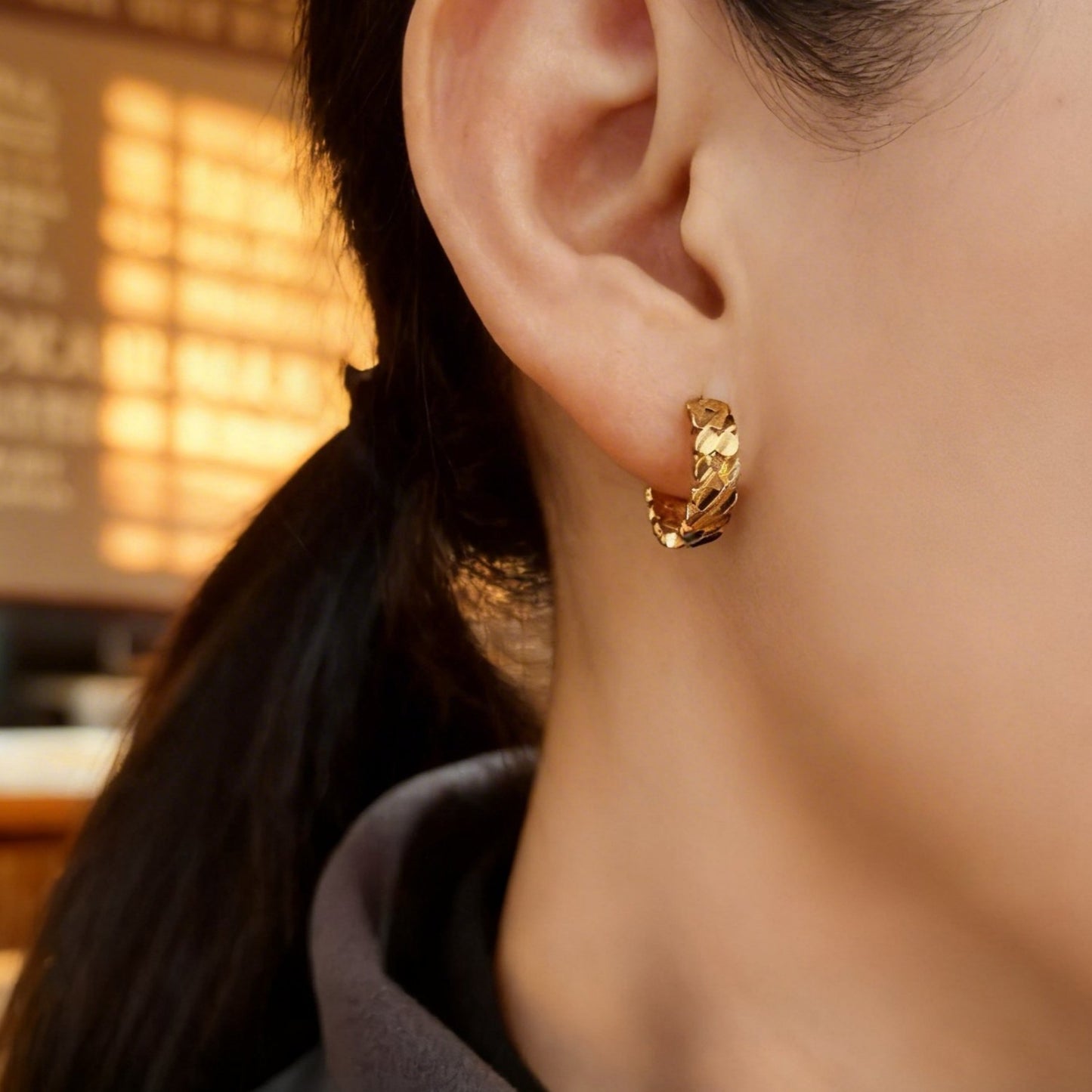 Sky Carven Design Clip Whole Body Sier Texture Rings