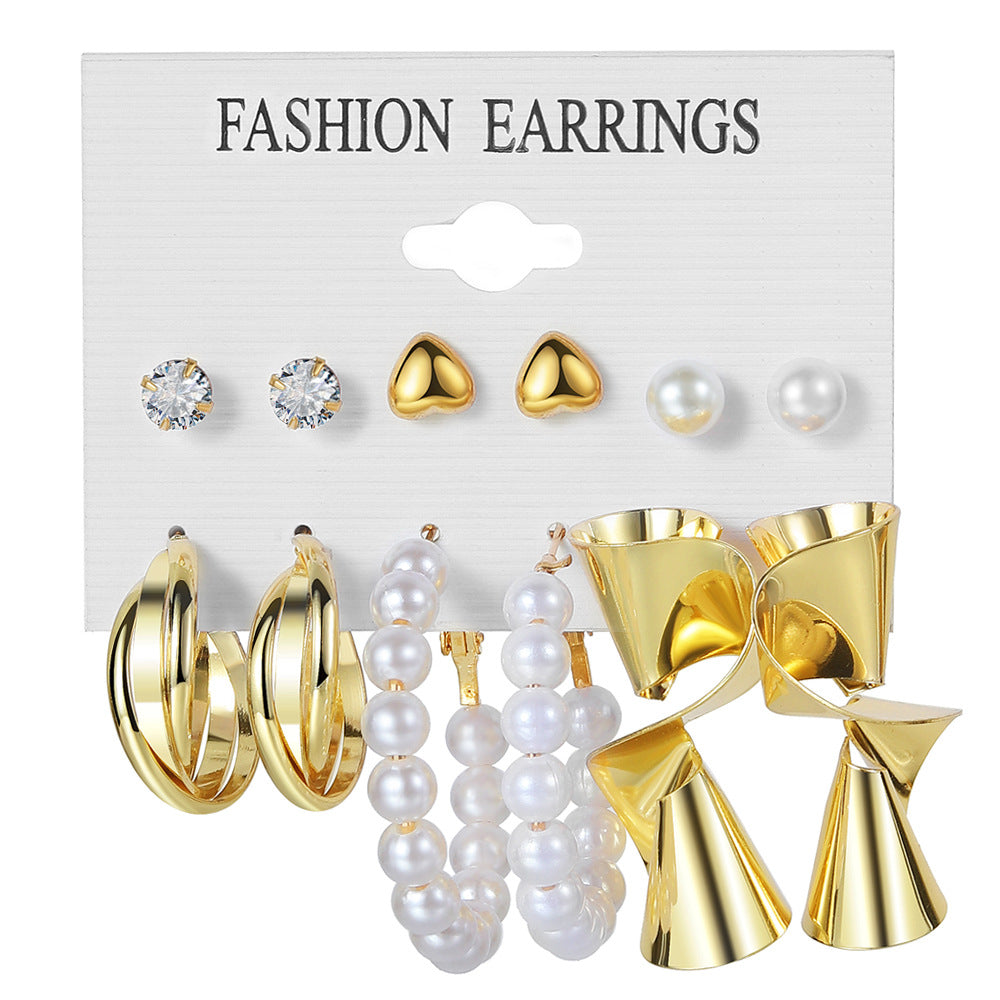 Alloy Ear Square Geometric Set Vintage Earrings