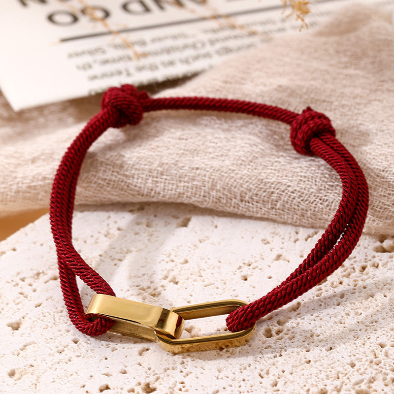 Vachette Clasp Adjustable Stainless Carrying Strap Bracelets
