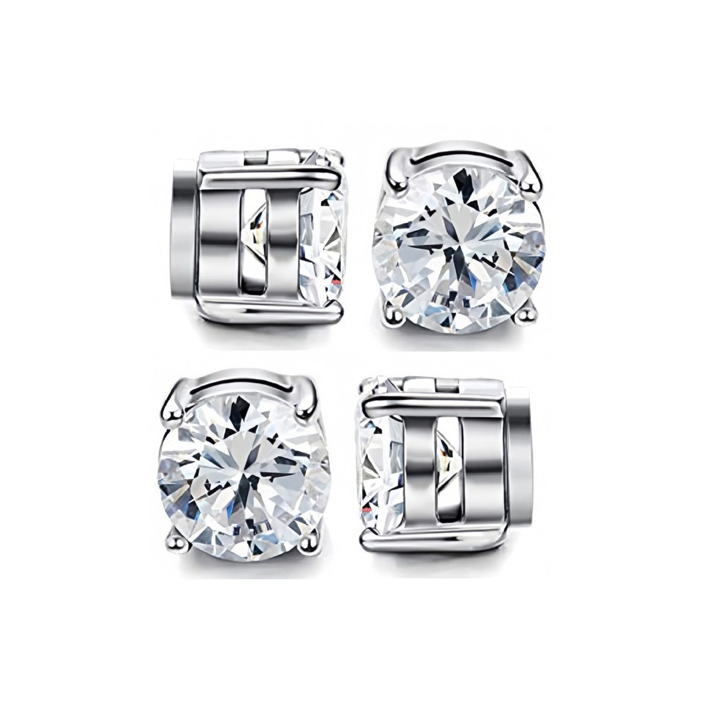 Zircon Stainless Steel Magnet Clips Couple Ear Clip
