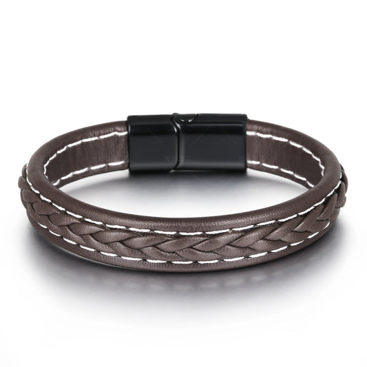 Bracelets tissés simples en cuir de vache pour hommes, faits à la main, pour couple de niche